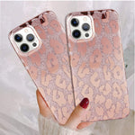 J West Case Compatiable With Iphone 13 Pro Max 6 7 Inch Shiny Glitter Animal Leopard Print Pattern Exotic Pink Cheetah Design Soft Tpu Slim Fit Protective Phone Case For Women Girls Rose Gold
