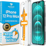 Power Theory Screen Protector For Iphone 12 Pro Max 2 Pack With Easy Install Kit Premium Tempered Glass