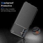 Hoerrye For Samsung Galaxy A13 Case 1 X Hd Tempered Glass Screen Protectorgrid Heat Dissipation Liningcarbon Fiber Design Soft Tpu Shockproof Anti Fingerprint Protective Cover For Galaxy A13