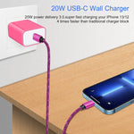 Type C Charger Box 20W Usb C Wall Charger Pd Fast Charging Block Brick Cube Compatible For Samsung Galaxy A13 5G S22 S21 Fe A52 Z Flip 3 Z Fold 3 S20 A53 A42 5G A03S A32 Iphone 13 Pro Max 12 11 Xr Se