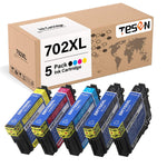 702 Xl Ink Cartridge Replacement For Epson 702Xl 702 T702Xl T702 To Use With Workforce Pro Wf 3720 Wf 3733 Wf 3730 Printer 5 Pack