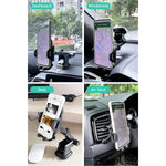Reechall Car Phone Mount Safe Driving Bumpy Roads Friendly Dashboard Phone Holder Stand Universal Handsfree Windshield Dash Air Vent Cell Phone Holder Car Fit For All Iphone Samsung Truck