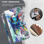 Cotdinfor Compatible With Iphone 13 Pro Max Case Wallet Leather With Card Holder Flip Case Slim 3D Painted Design With Magnetic And Kickstand Phone Case For Iphone 13 Pro Max Pu Colorful Owl
