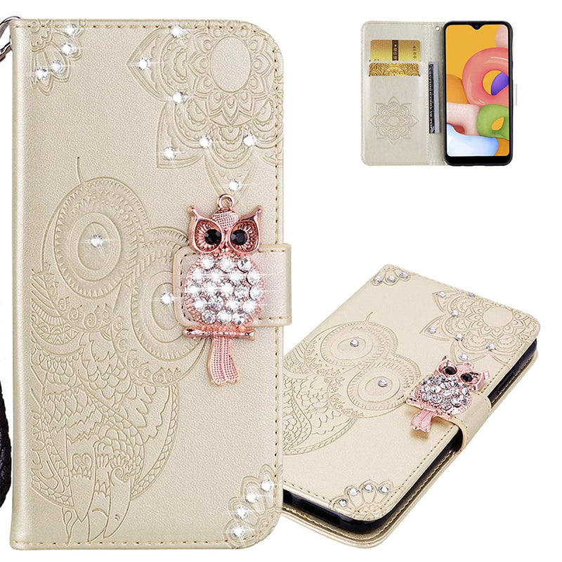 Lemaxelers Compatible With Iphone 13 Pro Max Phone Case Glitter Bling Diamond Case Flip Embossing Pu Leather Wallet Case With Wrist Strap Stand Card Pockets Slots Cover For Iphone 13 Pro Max Gold Yk