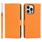 Jaorty 2 In 1 Magnetic Detachable Wallet Case For Iphone 13 Pro Max Pro Max Wireless Charging Card Slots Holder Genuine Leather Kickstand Shockproof Wrist Lanyard Strap Removable Cover 6 7 Orange