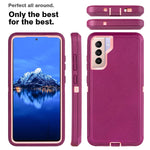 Jietwu Case For Galaxy S22 Case Drop Shock Dust Protection Strong And Durable Heavy Duty Full Body Rugged For Samsung Galaxy S22 5G Purple