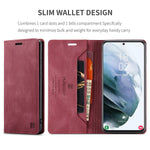 Haii Case For Galaxy S21 Ultra Pu Leather Folio Flip Wallet Case With Card Holster Stand Kickstand Magnetic Closure Shockproof Phone Cover For Samsung Galaxy S21 Ultra 5G 6 8 Inch Red