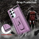 Bwy For Samsung S22 Ultra Case Military Grade Protective Shockproof Rugged Bumper Cover With Kickstand For Samsung Galaxy S22 Ultra 5G Phone No Screen Protector Purple