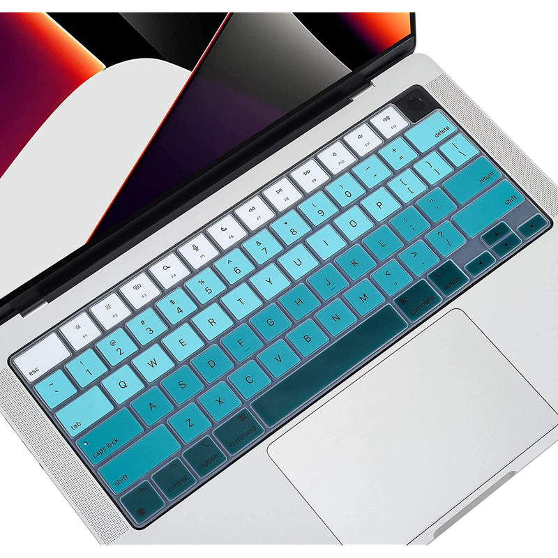 Keyboard Cover For Macbook Pro 14 Inch 2021 A2442 M1 Pro Max Chip Macbook Pro 16 Inch 2021 A2485 M1 Pro Max Chip Macbook Pro 16 Inch 2021 Keyboard Skin Protector Gradual Green