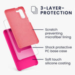 Kwmobile Tpu Silicone Case Compatible With Samsung Galaxy S21 Case Slim Phone Cover With Soft Finish Neon Pink