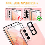 Hihitry Tempered Glass Compatible For Samsung Galaxy S216 2 2 Pack Screen Protector 3 Pack Camera Lens Protector Full Coverage Support Fingerprint Unlock Not For Samsung S21 Plus S21 Ultra
