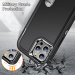 Maxcury Case For Iphone 12 Pro Max Full Body Protection Heavy Duty Shockproof 3 In 1 Silicone Rubber With Hard Pc Bumper Phone Case Cover For Men Women