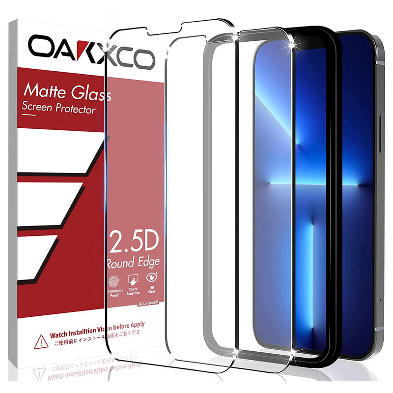 2Pc Oakxco Matte Screen Protector Compatible With Iphone 13 Mini 5 4 Anti Glare Anti Fingerprint Tempered Glass With Aligner Full Coverage Matte Glass Case Friendly Bubble Free