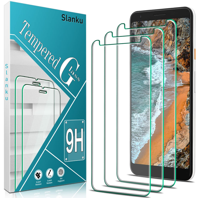 3 Pack Slanku Tempered Glass For Google Pixel 3A Xl Screen Protector Bubbles Free Easy To Install Case Friendly 9H Hardness Anti Scratch