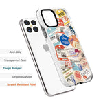 Clear Case Compatible With Iphone 13 6 1 Inch Cool Funny Boarding Pass Stylish Airline Tags Travel Stamps Design Girls Boys Women Men Soft Shockproof Protective Case For Iphone 13