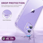 Diaclara Designed For Iphone 12 Case Iphone 12 Pro Case Glitter With Built In Screen Protector Touch Sensitive Anti Scratch Full Body Protection Sparkly Clear Case Purple