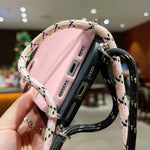 Rosehui For Iphone 13 Pro Max Case Cute Love Heart For Women Girls Soft Silicone Crossbody Phone Case With Strap Chain Lanyard Shockproof Protective Case Adjustable Necklace Neck Cord Cover Pink