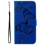 Lemaxelers Galaxy A03 Case Samsung A03 Wallet Case Pu Leather Elegant Embossed Magnetic Cover With Flip Kickstand Card Holder Cover For Samsung Galaxy A03 Big Butterfly Blue Kt