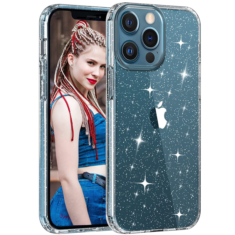 Muntinfe Glitter Clear Case For Iphone 12 Pro Max 6 7 Bling Sparkle Cute Girls Women Soft Tpu Slim Fit Drop Protection Shockproof Case Back Cover For Apple Iphone 12 Pro Max 6 7 2020 Clear