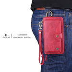 Compatible With Iphone 13 Pro Max Wallet Case Pu Lether With Multi Function Zipper Purse 13 Card Slots Kickstand Detachable Magnetic Cover Wristlets Red Iphone 13 Pro Max