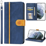 Mcwala Samsung S21 Wallet Case Pu Leather Flip Phone Case With Card Holder And Wrist Strap Protecte Shockproof Cover For Samsung Galaxy S215G 6 2 Blue