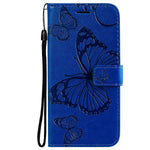 Lemaxelers Compatible With Google Pixel 6 Phone Case Flip Wallet Case Pu Leather Butterfly Embossed Shockproof Cover With Kickstand Card Holder For Google Pixel 6 Big Butterfly Blue Kt