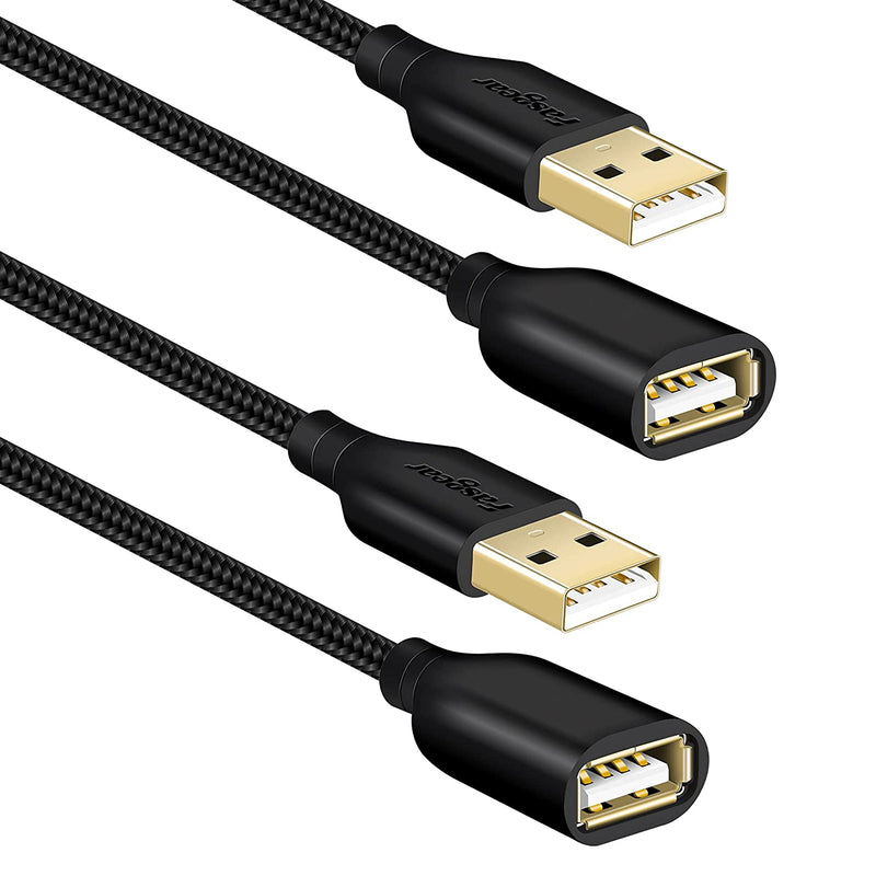 New Usb 2 0 Extension Cable 6Ft 2Pack A Male To A Female Usb Extension Le