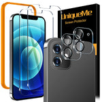 2 2 Uniqueme Screen Protector Compatible With Iphone 12 6 1Inch Not For Iphone 12 Pro 2 Pack Tempered Glass 2 Pack Camera Lens Protector Alignment Frame Easy Installationu Shaped Cutout