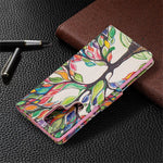Lemaxelers Galaxy S22 Ultra Case Slim Wallet Case With Card Cash Holder Slots Premium Pu Leather Flip Kickstand Protective Slim Shockproof Case For Samsung Galaxy S22 Ultra 5G Painting Tree Bf
