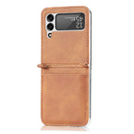 Lbyzcase Samsung Galaxy Z Flip 3 Case Leather Phone Case For Galaxy Z Flip 3 5G Durable Card Slots Shockproof Protective Cover For Samsung Galaxy Z Flip 3 5G2021 Brown