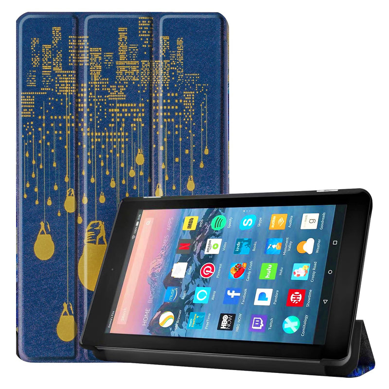 New For Kindle Fire Hd 10 Case Hd 10 Plus Case 2021 Released 11Th Generation Pu Leather Smart Cover With Auto Wake Sleep City Night