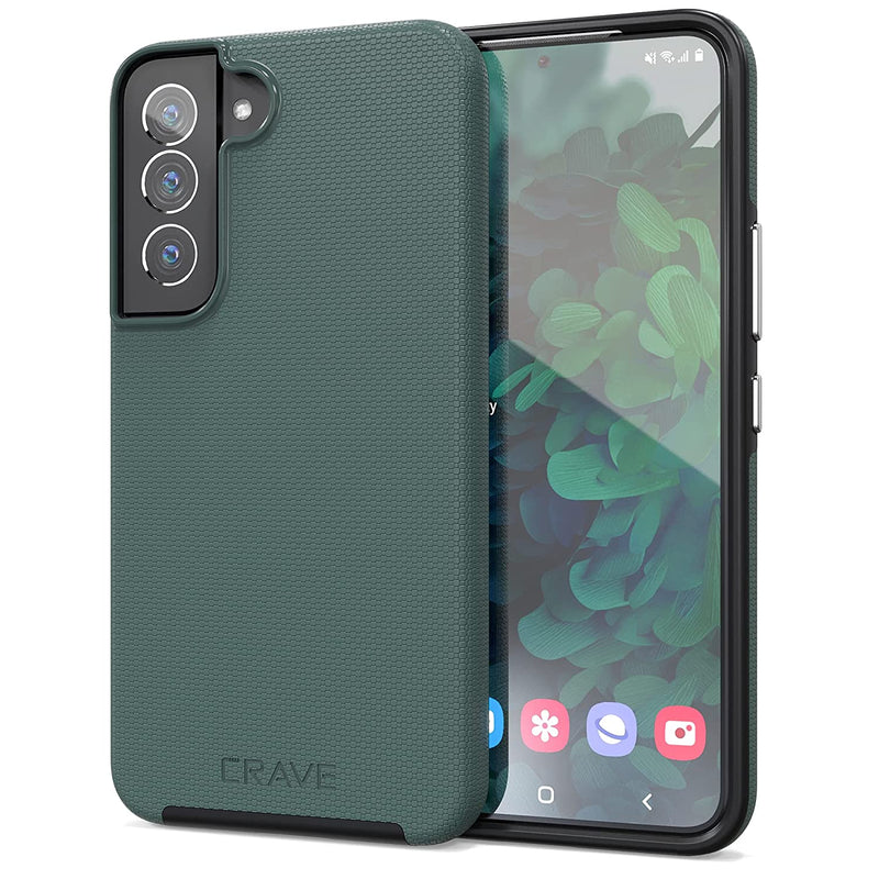 Crave Dual Guard For Samsung Galaxy S22 Case Shockproof Protection Dual Layer Case For Samsung Galaxy S22 5G Forest Green