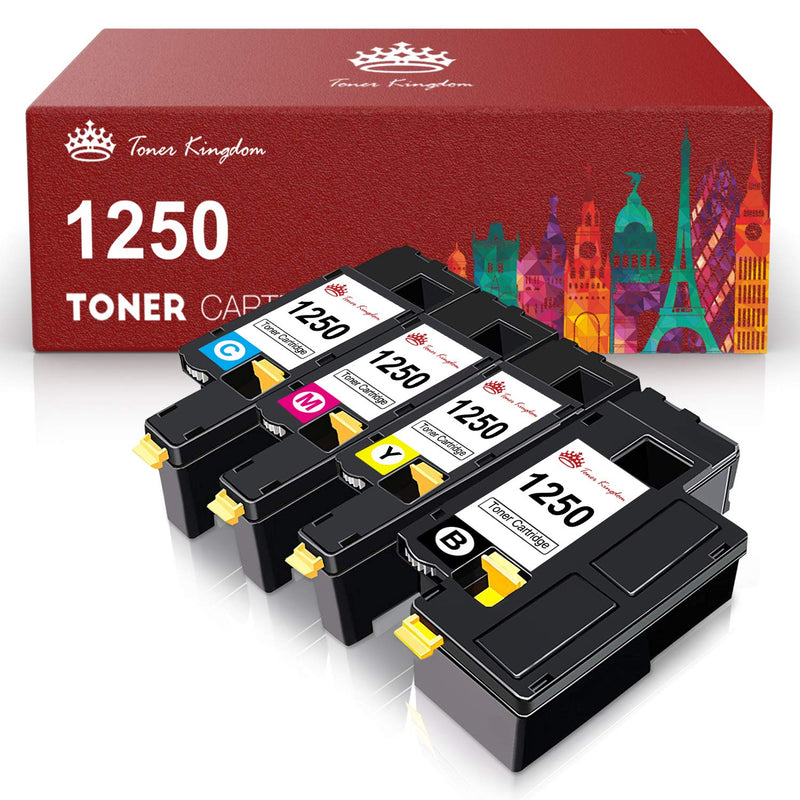 Compatible Toner Cartridge Replacement For Dell 1250 To Work With 1250C C1760Nw C1765Nfw 1350Cnw 1355Cn 1355Cnw Printer 810Wh C5Gc3 Xmx5D Wm2Jc 4 Pack 1 Black