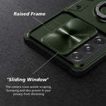 Cloudvalley For Galaxy S21 Ultra Case With Camera Cover Kickstand Slide Lens Protection 360 Rotate Ring Stand Impact Resistant Shockproof Protective Bumper Case For Samsung S21 Ultra 5G Green