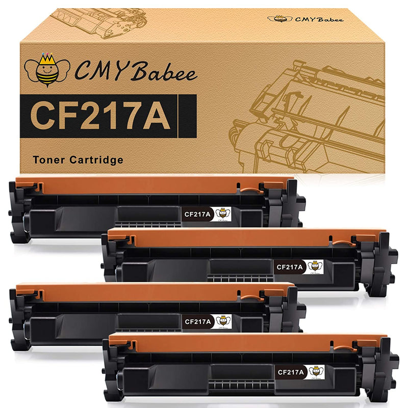 Compatible Toner Cartridge Replacement With Chip For Hp 17A Cf217A For Pro M102W M102A Mfp M130Fw M130Nw M130Fn M130A Printer Black 4 Pack