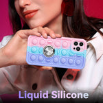 Joyleop Color Bubble Case For Iphone 13 Pro Max Fidget Design Unique Silicone Cute Fun Cover Girly Fashion Girls Boys Kids Cases Kawaii With Metal Ring Buckle For Iphone 13 Pro Max 6 7