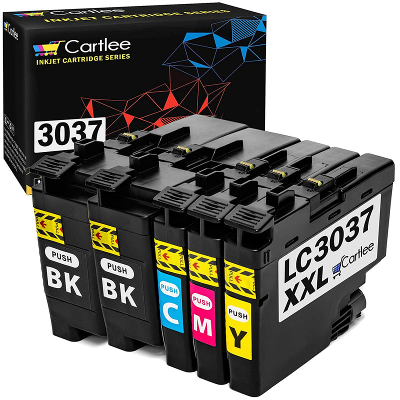 5 Compatible Ink Cartridges Replacement For Brother Lc3037 Xxl Super High Yield For Brother Mfc J5845Dw Xl Mfc J5945Dw Mfc J6545Dw Xl Mfc J6945Dw 2 Black 1 Cy