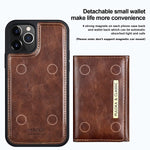 Libeagle Compatible With Iphone 13 Pro Max Case With Magnetic Detachable Leather Wallet 5 Credit Card Holdersupport Magsafe Chargerstand Functional Feature Phone Cover Men 6 7 Inch 2021 Brown
