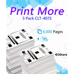 5 Pack 2X K C M Y Compatible Clt 407S Clt K407S Clt C407S Clt M407S Clt Y407S Toner Cartridge 407S Used For Samsung Clp 325 Clp 320 Clx 3285 Clx 3185 Print