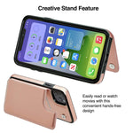 S Tech Case For Iphone 13 Pro Max 6 7 Inch Wallet Case With Card Holder Leather Kickstand Card Slots Case Double Magnetic Clasp And Durable Shockproof Cover For Iphone 13 Promax Rose Gold