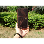 Yogurt Case For Samsung Galaxy S22 5G Genuine Leather Wallet Cover For Samsung S22 Handmade Oil Leather