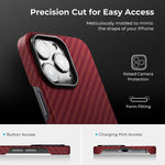 Pitaka Magnetic Case Compatible With Iphone 13 Pro Max 6 7 Inch Magez Case 2 100 Aramid Fiber Slim Fit Phone Cover 3D Grip Touch Red Orangetwill