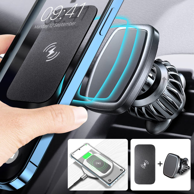 Esamcore Cell Phone Magnet Sticker Allows Wireless Charging Comes With Magnetic Phone Mount For Car Soft Magnetic Plate For Car Phone Holder Mount Vent Clip Compatible With Samsung Galaxy Iphone