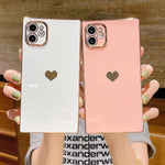 Lemoncover For Iphone 11 Pro Max Case 6 5 For Women Girls Cute Square Gold Heart Design Pattern Soft Silicone Camera Screen Protective Bumper Slim Flexible Reinforced Shockproof Cover Lavender