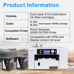 Sublimation Ink Cartridge Compatible For Sawgrass Virtuoso Sg500 Sg1000 Printer 2 Black 2 Cyan 2 Magenta 2 Yellow 8 Pack
