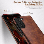 Lohasic For Galaxy S22 Case 5G Premium Leather Luxury Business Pu Non Slip Grip Shockproof Bumper Full Body Protective Cover Men Phone Cases For Samsung Galaxy S22 Plus 6 6 Inch 2022 Brown