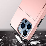 Pinjingpro Iphone 13 Pro Max Phone Case Shockproof Wallet Case For Iphone 13 Pro Max Card Case Protective Bumper Dual Layer Armor Phone Case Rubber Cover For Iphone 13 Pro Max 6 7 Inch 2021 Rosegold