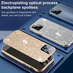 Case For Iphone 13 Pro Jonwelsy 360 Degree Full Body Protection Case Magnetic Attraction Metal Bumper Front Glass Plating Back Cover With Lens Protector For Iphone 13 Pro 6 1 2021 Bling Gold