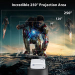 Bluetooth And WiFi Portable Projector 400 ANSI Lumen Supports 1080P With 4K Zoom