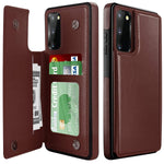 Leto Galaxy S20 Fe Case Luxury Flip Folio Leather Wallet Case Cover With Card Slots And Kickstand For Girls Women Protective Phone Case For Samsung Galaxy S20 Fe Dark Brown
